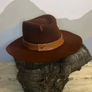 Brown Custom Beaver Western Hat - Front of Hat