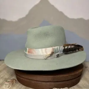 Sage Handmade Custom Rabbit Felt Hat Side View 00070