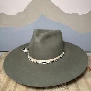 Steel Custom Rabbit Felt Western Hat Front View 00030